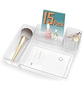 VEXTHYX 15Pcs Clear Plastic Drawer Organizers Set, 4size makeup drawer organizer trays for vanity...