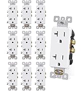 AIDA Decorative Receptacle Outlet, 20Amp 125V Outlets, Residential, 3-Wire, Self-Grounding, UL Li...