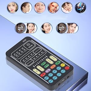 Audio Mixer, I9 Voice Changer Set Live Sound Card for Live Streaming