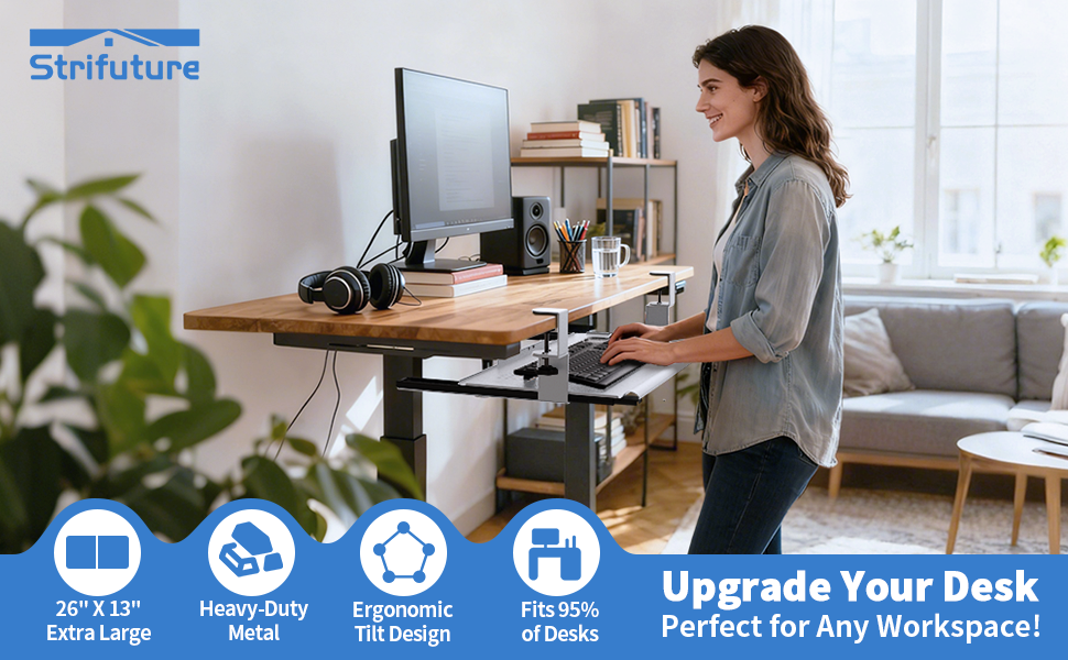 keyboard tray under desk