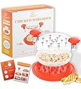 Feastmate Chicken Shredder Tool Twist Large 10” Meat Shredder, Transparent Lid, Extra Plate – shr...