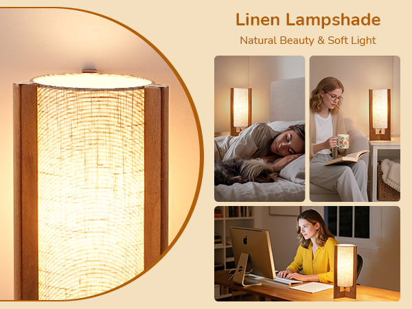 Beige Linen Lampshade Table Lamp