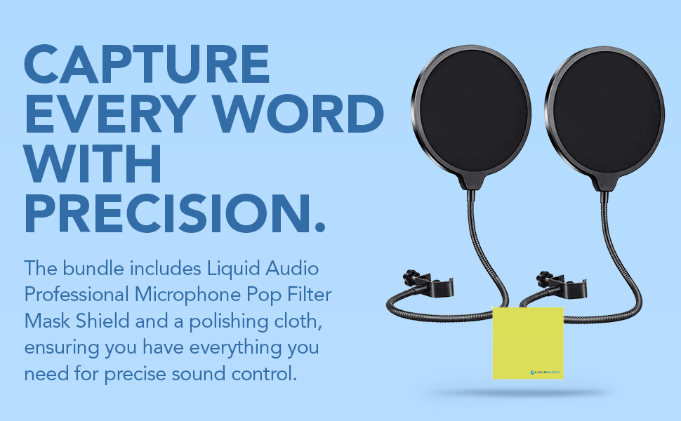 Liquid Audio 2-pack pop screen with flexible gooseneck