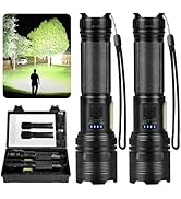THY TRY Rechargeable LED Flashlights High Lumens, 90000LM Super Bright Flashlights with 7 Modes, ...