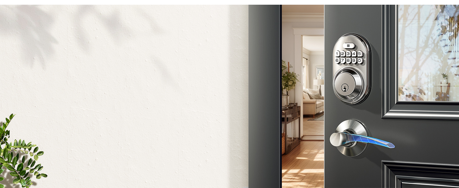 keyless entry door lock with handle 