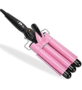 Hair Crimper, Hair Curling Tongs, 3 Barrel Hair Curler, Class, Quick Heating Electric Hair Waver,...