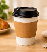 METAPRINT 12 oz Disposable Paper Coffee Cups [300 Pack], White Hot Coffee Cups 12 oz, Thickened D...