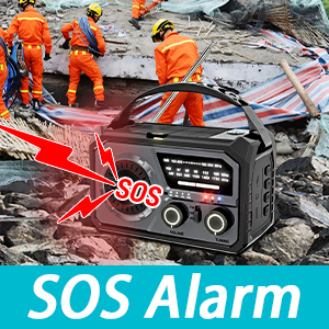 16000mah Emergency Weather Radio Hand Crank Solar Radio Battery Powered Portable Am/Fm/Wb NOAA