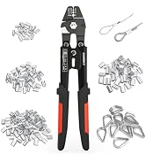 Sanuke Wire Rope Crimping Tool for 3/64 1/16 5/64 inch Aluminum Crimping Loop Sleeves Kit with 16...