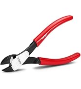KATA 7 inch High Leverage Diagonal Cutting Pliers, Heavy Duty Wire Cutters | Angled Head Sharp Di...