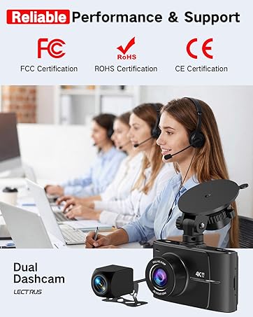 LECTRUS Dash Cam Front and Rear