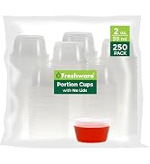 Freshware Plastic Portion Cups (No Lids) [2 Ounce, 250 Cup] Disposable Plastic Cups for Meal Prep...