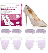 Ball of Foot Cushions &amp; Heel Grips Set - Bukihome Ultra Cushioning Medical Gel Heel Pads - Shoe I...