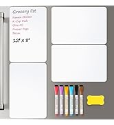 4 PACK Magnetic Dry Erase Board Sheet for Fridge, 12