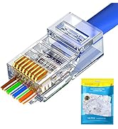 RJ45 Cat6 Cat5 Connector Ends Gold Plated 8P8C Ethernet Pass Through Plug(100Pack)