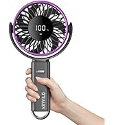 KinYiLO Ultra Large Handheld Fan, Strong Airflow Portable Personal Fan 6inch, 6000mAh Battery Pow...