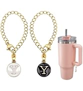 flewfun 2 Pcs Letter Charm Accessories for Stanley Tumbler Cup, ID Initial Letter Charm Personali...