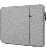 Series of product images showing a gray laptop sleeve or case with textured fabric exterior, featuring multiple viewing angles and a zippered closure.