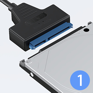 Connect the adapter to the external disk.