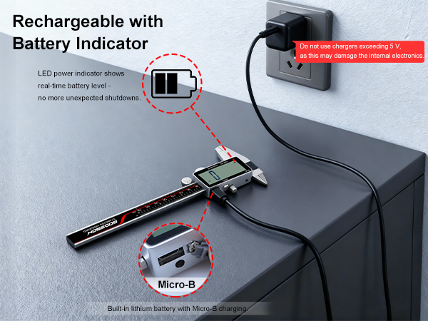 rechargeable digital caliper