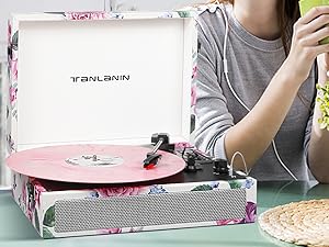 Rose Flowers Record Player 