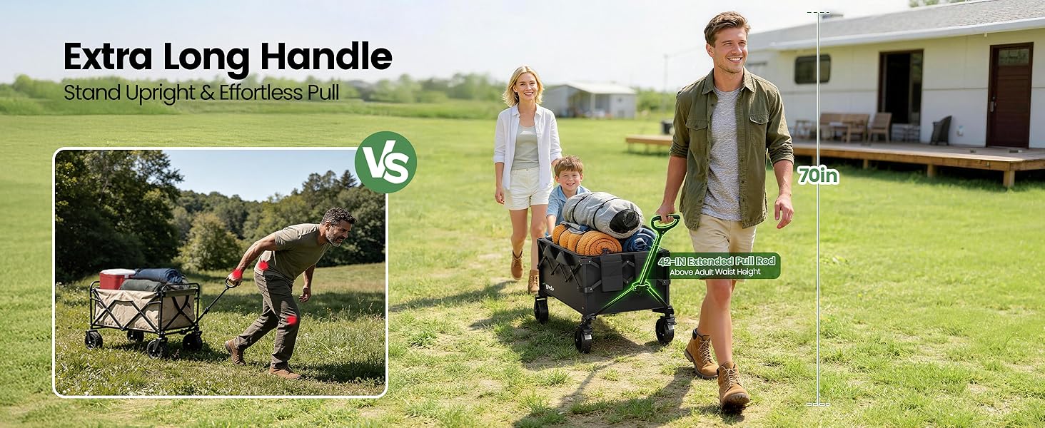 Extra Long Handle, Stand Upright &amp;amp; Effortless Pull