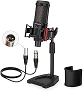 XLR Podcast Microphone for PC Computer Professional Cardioid Condenser Microphone XLR Studio Mic ...