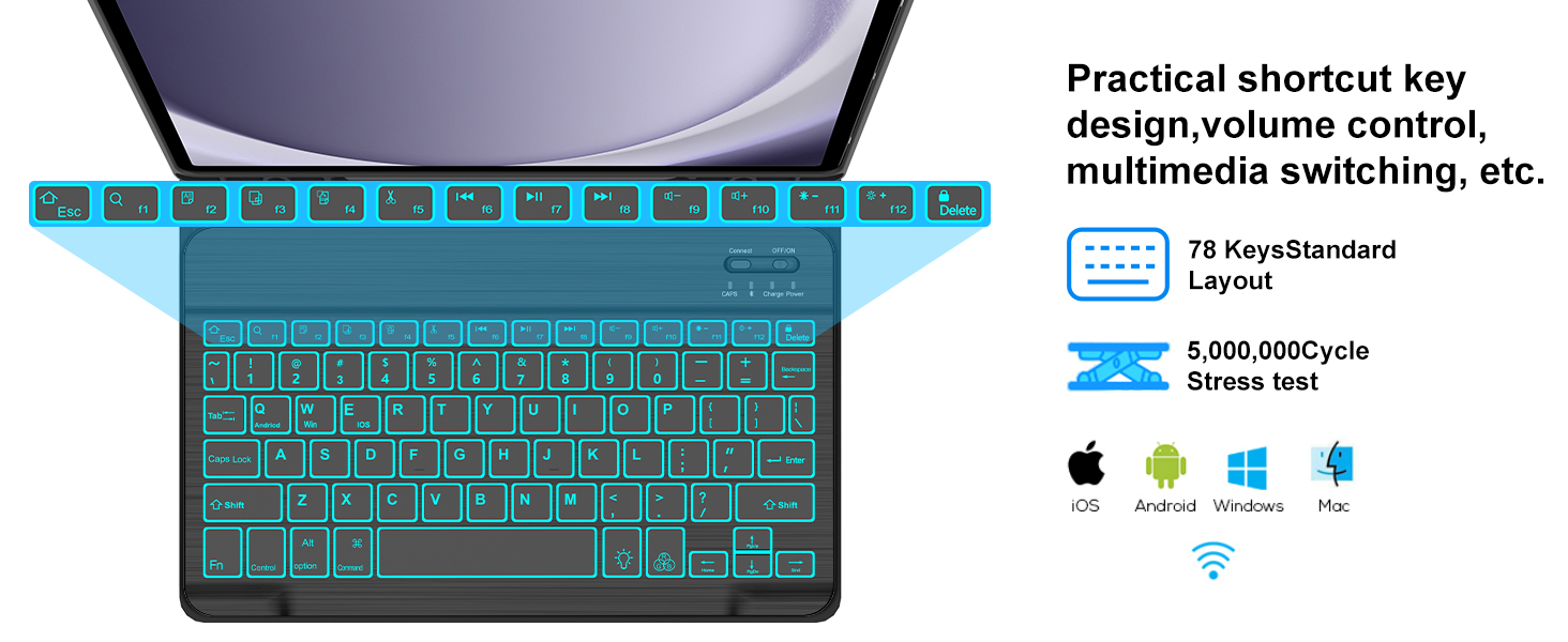 samsung galaxy a9 plus tablet case with keyboard,galaxy tab a9+ 5g case with keyboard