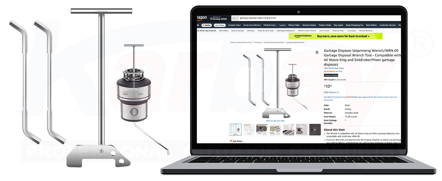 Garbage Disposer Unjamming Wrench