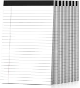 Gehanfai 8 Pack Legal Pads 5 x 8 Inch Narrow Ruled Note Pads, White Perforated Notepad 5 x 8 Line...