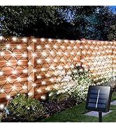 echosari Solar Net Lights Outdoor, 100 LED 5Ft x 5Ft Bush Net Light Outdoor Mesh Lights Auto On/O...