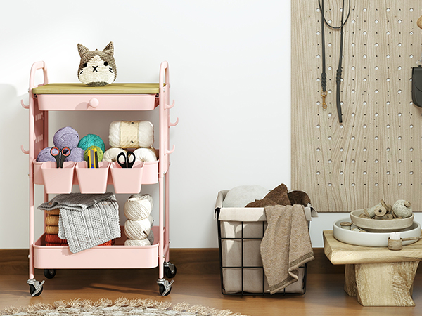 metal rolling cart with wheels