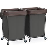 Laundry Hamper with Wheels, Laundry Basket with Wheels Laundry Sorter Cart, Narrow Slim Clothes H...