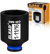 1/2" Drive Deep Impact Socket, 1-11/16 inch SAE 6 Point 1/2-inch Drive Impact Axle Nut Sockets, C...