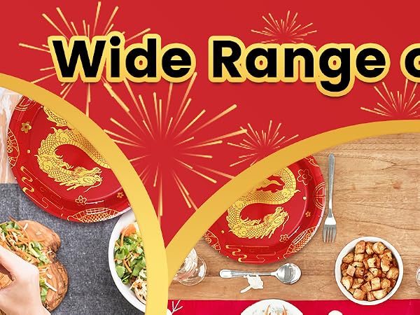 24Pcs Chinese New Year Paper Plates