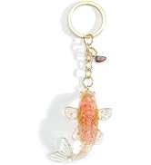 SHTALHST Koi Fish Keychain for Women Good Luck Keycharm Elegant Swimming Fish Keyring Blessing Gifts