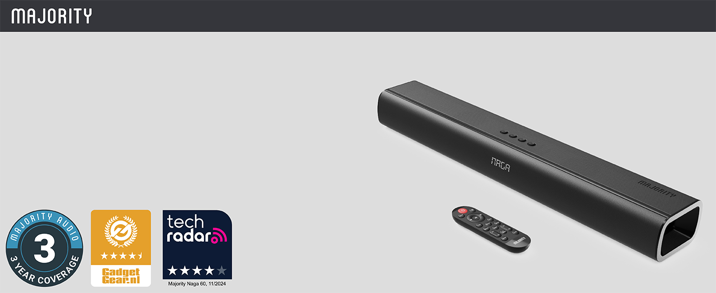 The Naga 60 TV Soundbar delivers powerful, high-quality sound to elevate your home entertainment