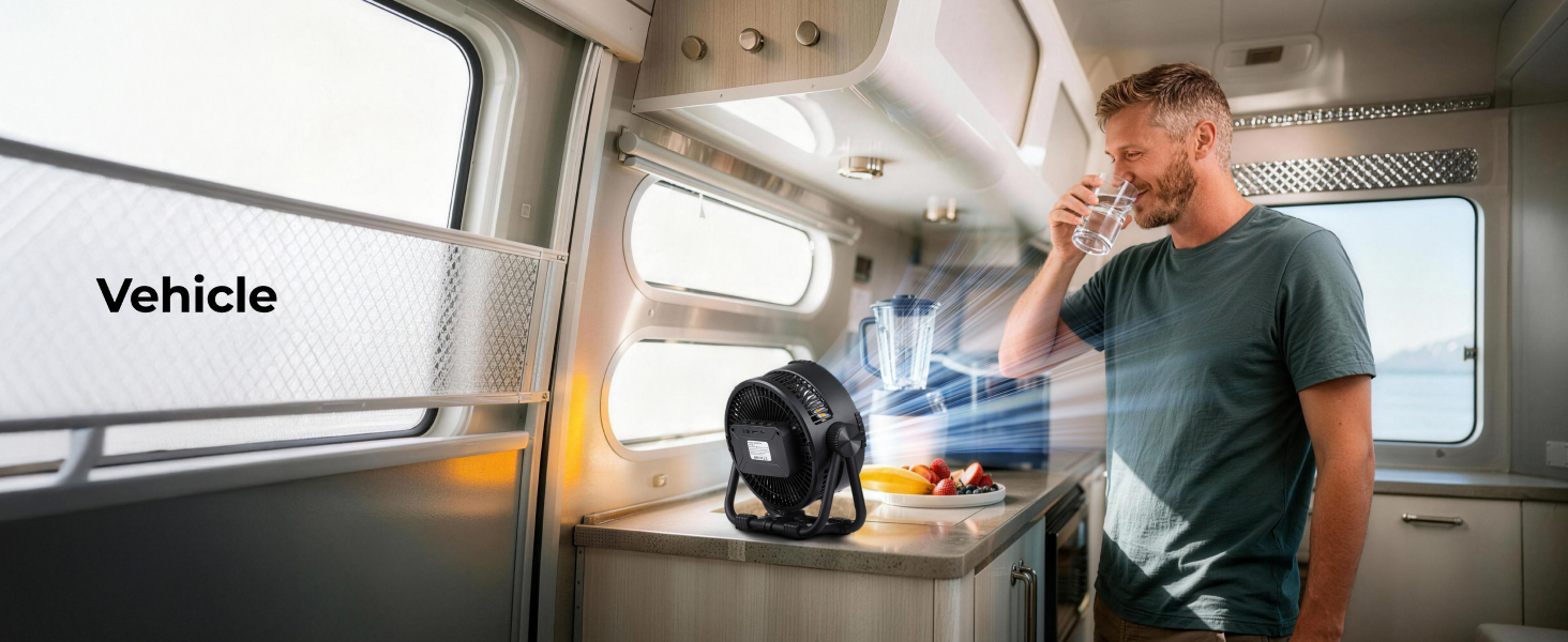 Battery Powered Fan for Vehicle