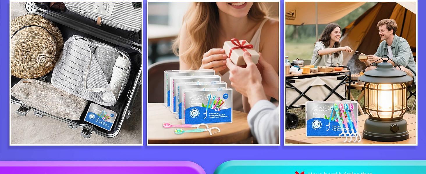 Newppon 40 Pack Mini Disposable Toothbrush