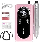 Electric 45000RPM Nail Drill Machine Rechargeable Portable Nail File Electric DIY Nail Drill Kit ...