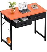 Pamray 32 Inch Small Computer Desk with 2 Drawers for Bedroom Study Writing Home Office Table for...