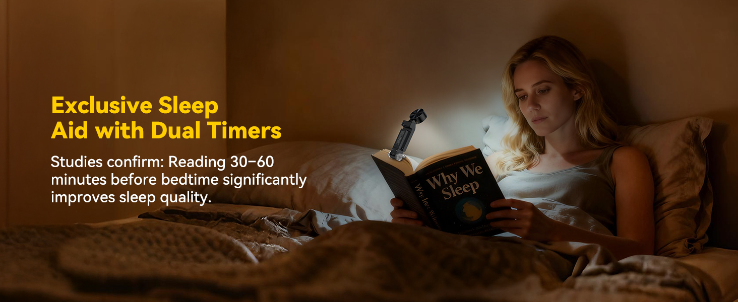Bed reading light with dual timers, offering an exclusive sleep-aid experience for night reading