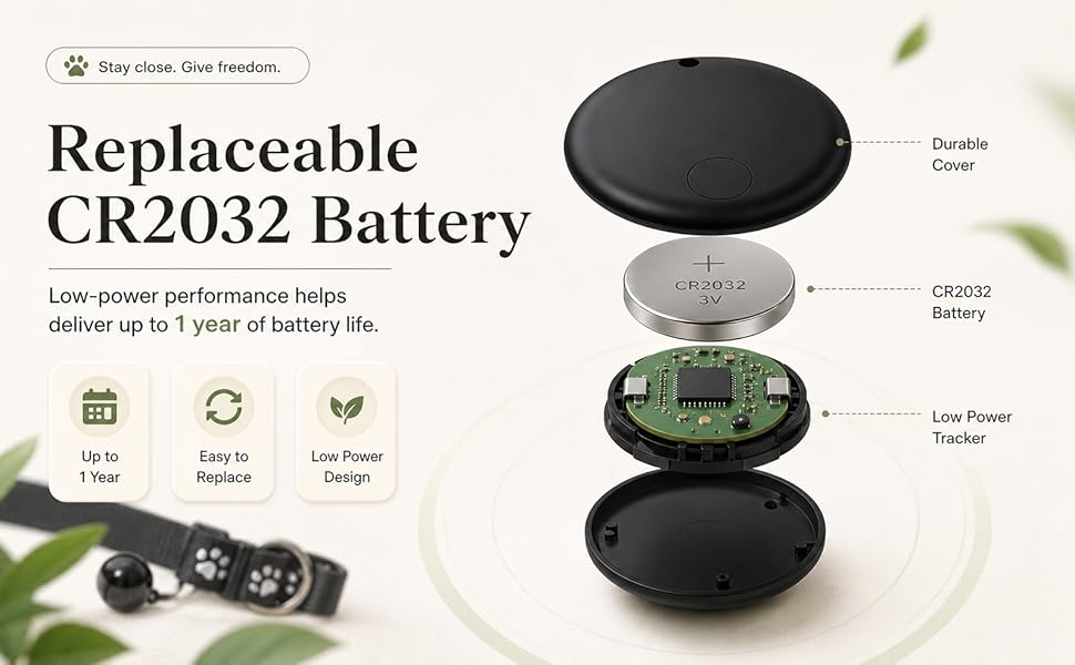 GPS Collar for Cats,Pet Tracker (Android Only) Smart tag