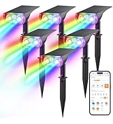 Linkind Smart Solar Lights Outdoor SL5, Color Changing Solar Spotlight for Halloween Decorations,...