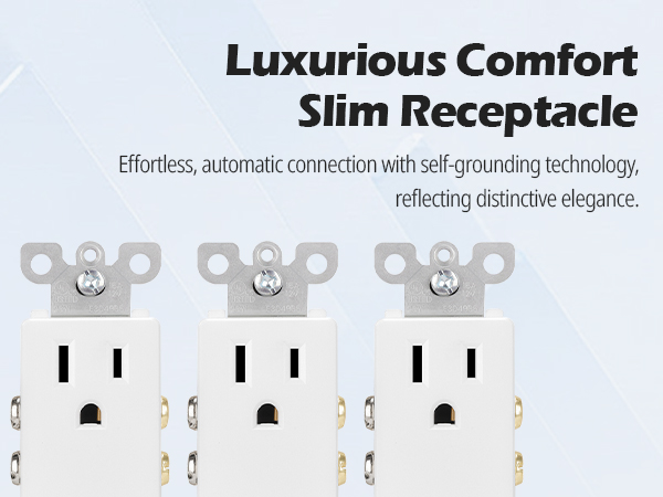 Decorator Receptacle Wall Outlet with Wall Plate