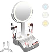SANYCASA Makeup Mirror with Lights, Lighted Makeup Mirror with Magnification, 80 LED Vanity Mirro...