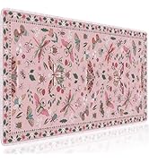 HAOCOO Desk Matt for Desktop, Pink Desk Mat, Cute Desk Mat, Desk Pad Mat, Floral Desk Mat with Ed...