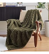 EXQ Home Fleece Throw Blanket for Couch or Bed - 3D Imitation Turtle Shell Jacquard Decorative Bl...