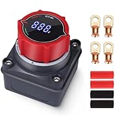 AWBLIN Upgrade Battery Disconnect Switch with Voltmeter, DC 5-60V Master Isolator Cut/Shut Off Sw...