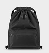 Vorspack Drawstring Backpack Water Resistant String Bag Sports Gym Sack with Side Pocket for Men ...